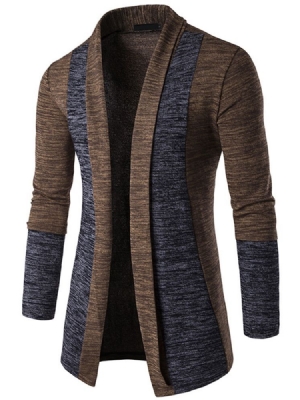 Cardigan À Blocs De Couleur Tricots Décontractés Pour Hommes