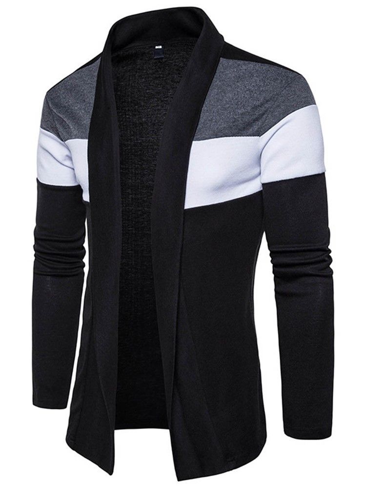 Cardigan À Blocs De Couleurs Vogue Casual Tricots Pour Hommes