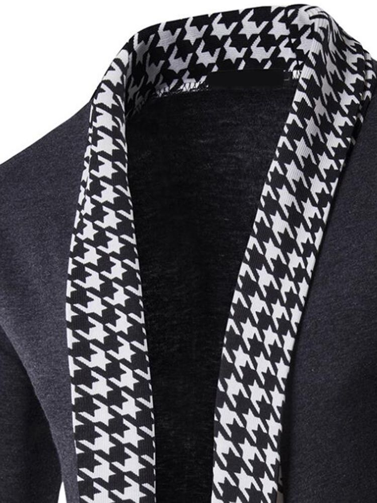 Cardigan À Motif Pied-de-poule Vogue Pour Hommes