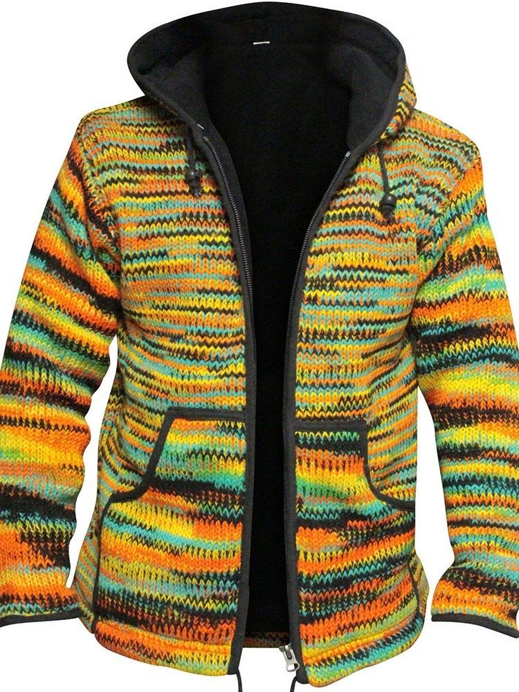 Pull Ample À Capuche Vintage À Blocs De Couleurs Standard Pour Hommes