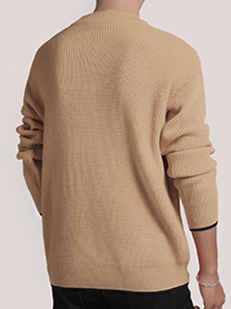 Pull Ample Standard À Blocs De Couleurs Pour Hommes