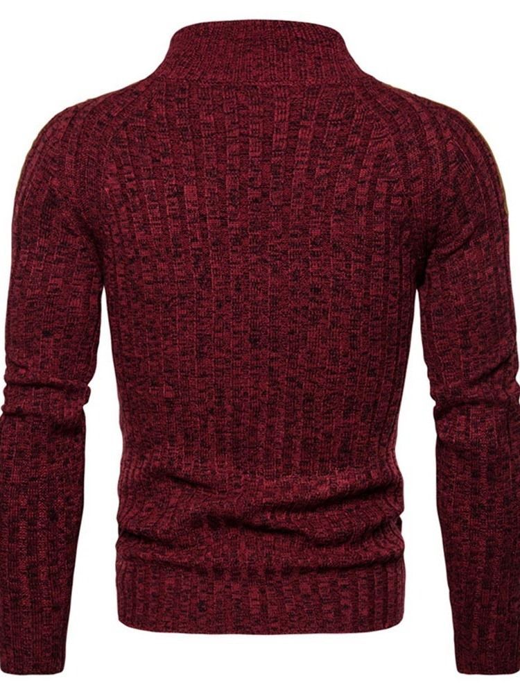 Pull À Boutons De Bloc De Couleur Standard Décontracté Pour Hommes