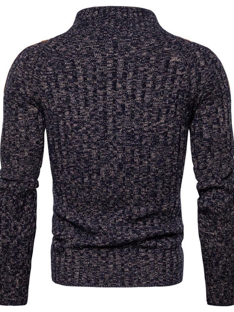 Pull À Boutons De Bloc De Couleur Standard Décontracté Pour Hommes