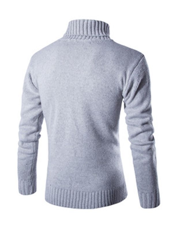 Pull Chaud Uni À Col Roulé Pour Hommes