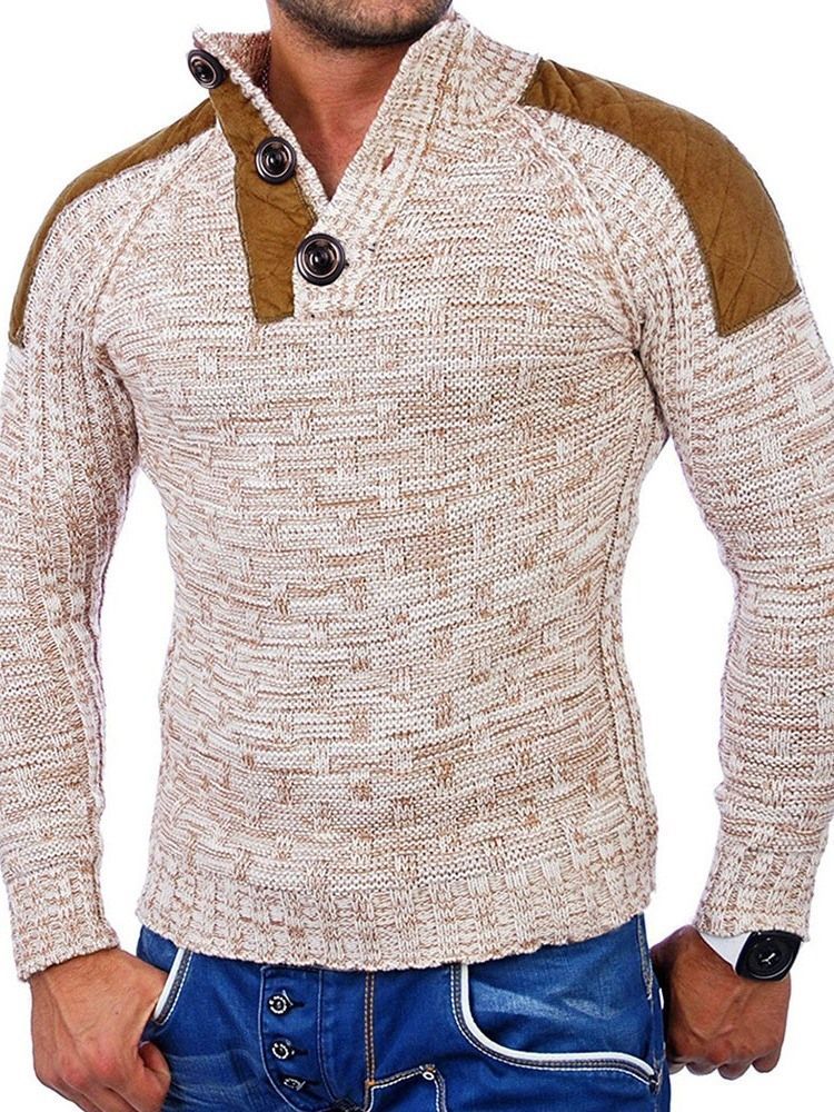 Pull À Col Boutonné À La Mode Standard Pour Hommes