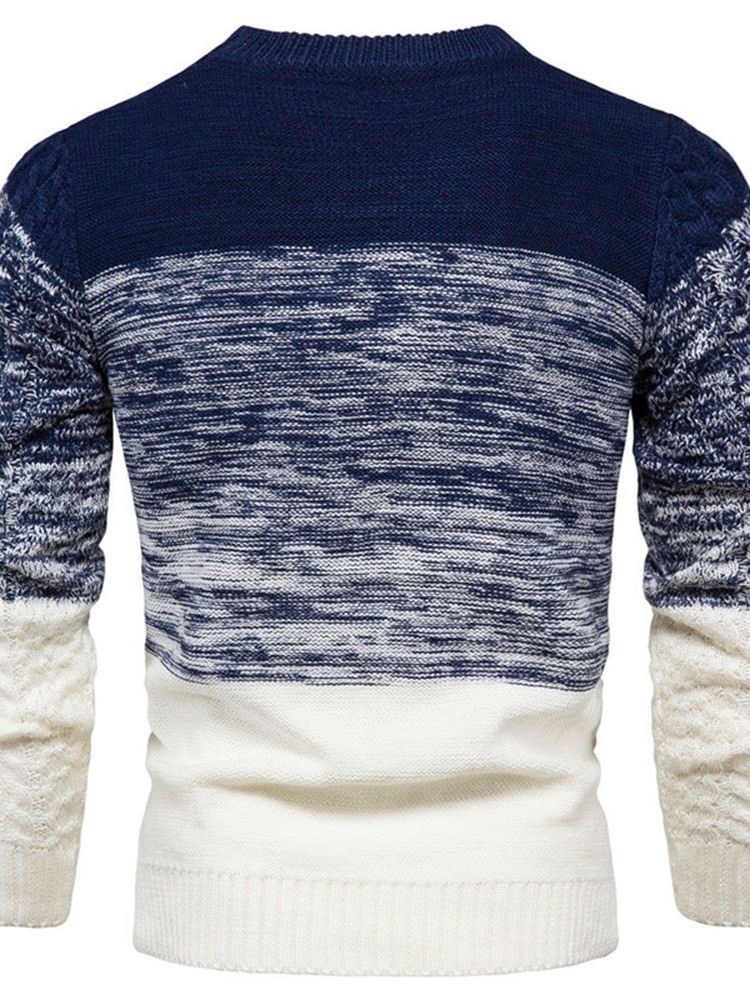 Pull Col Rond Color Block Standard Automne Européen Pour Homme