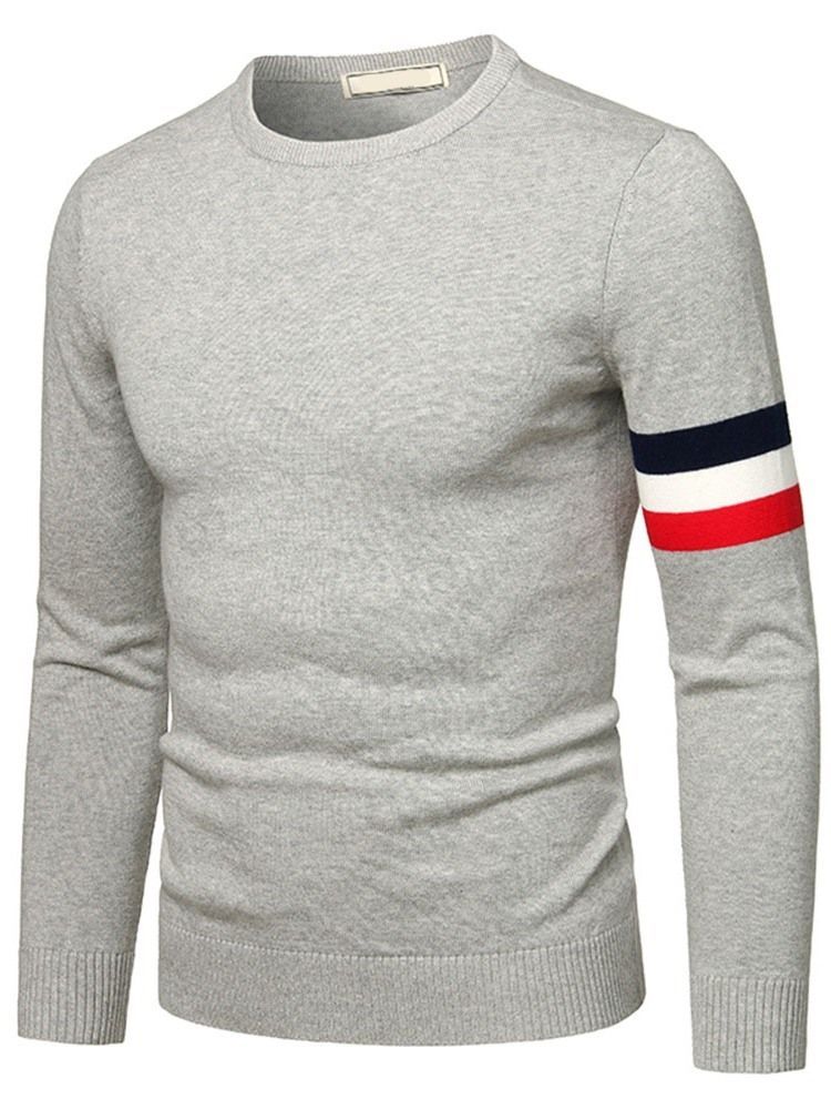 Pull Col Rond Standard Pour Hommes En Patchwork D'hiver Européen