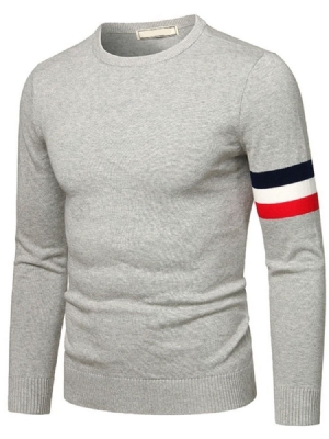 Pull Col Rond Standard Pour Hommes En Patchwork D'hiver Européen