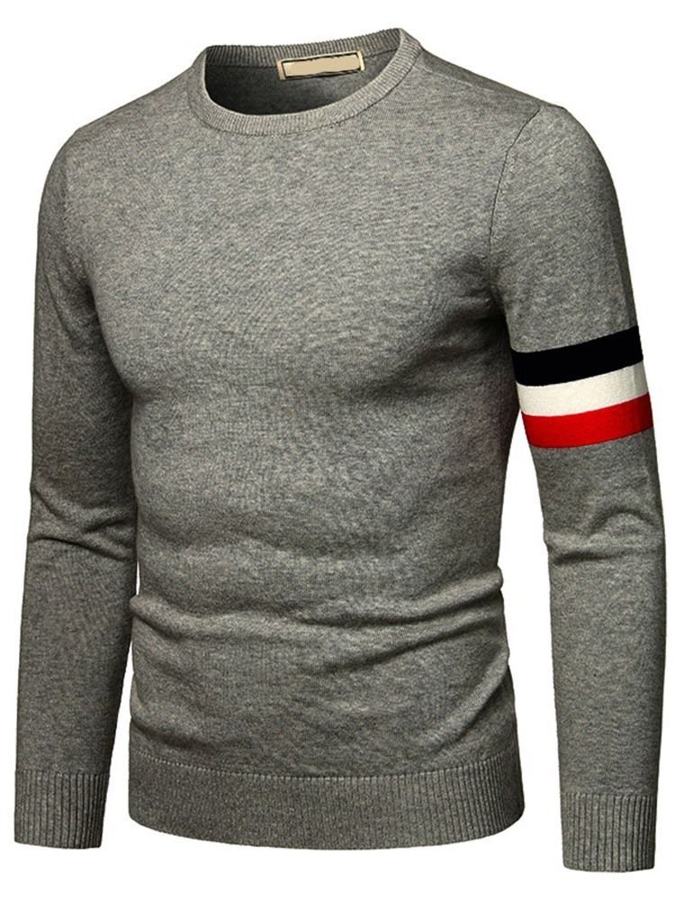 Pull Col Rond Standard Pour Hommes En Patchwork D'hiver Européen