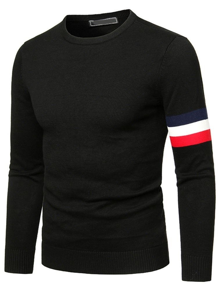 Pull Col Rond Standard Pour Hommes En Patchwork D'hiver Européen