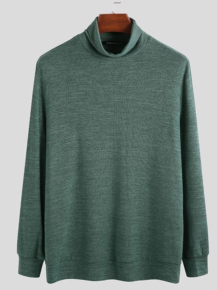 Pull À Col Roulé Uni Standard Pour Hommes Européens