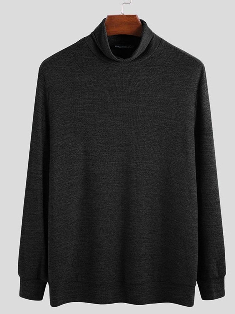 Pull À Col Roulé Uni Standard Pour Hommes Européens