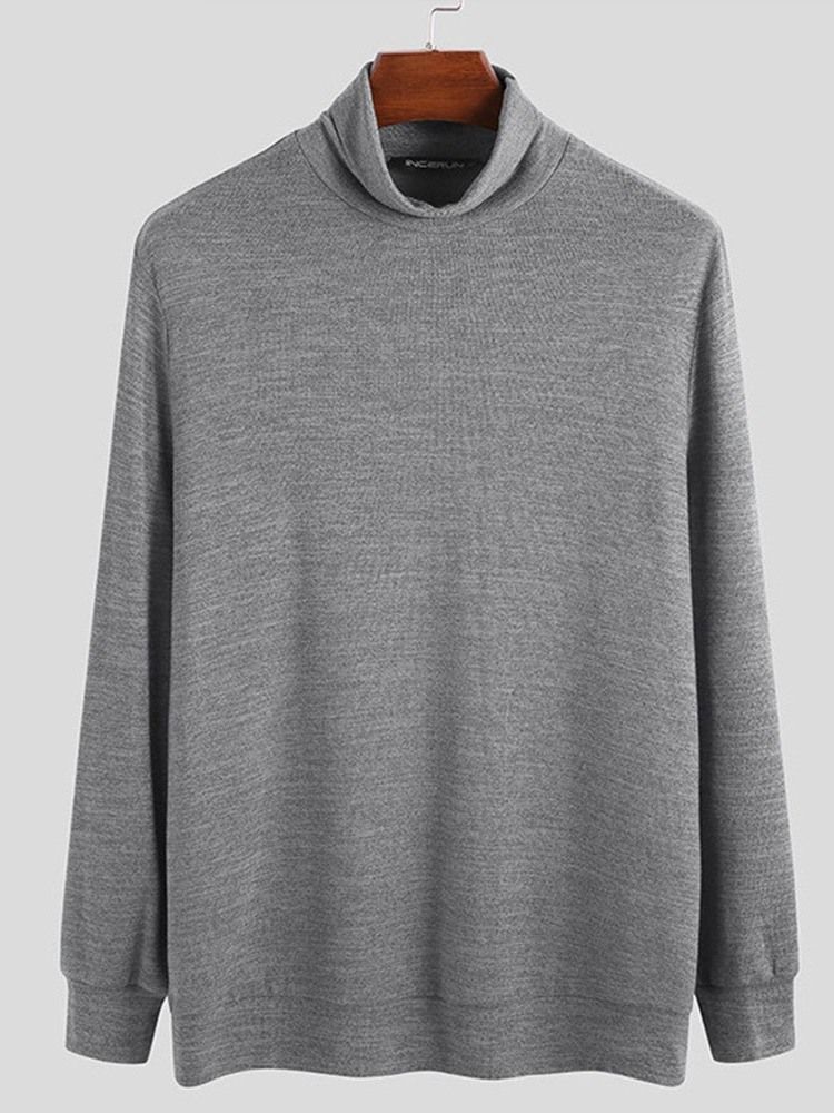 Pull À Col Roulé Uni Standard Pour Hommes Européens