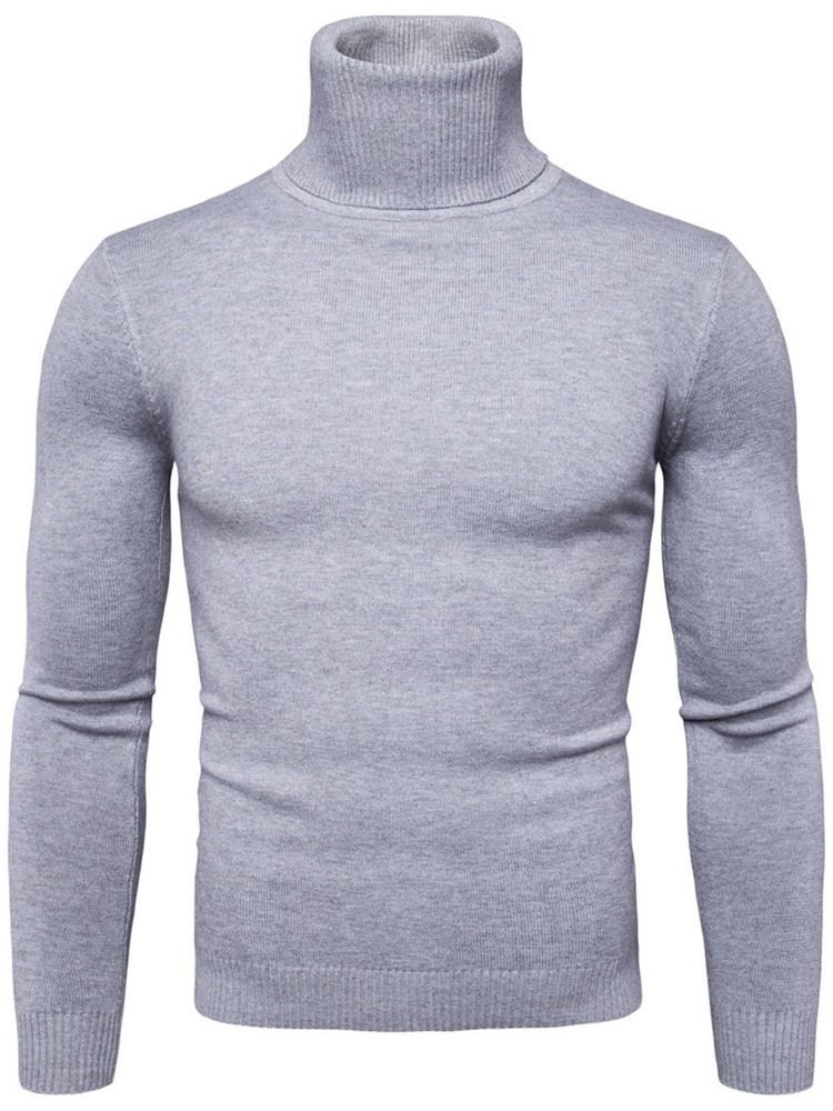 Pull À Col Roulé Uni Standard Slim Spring Pour Hommes