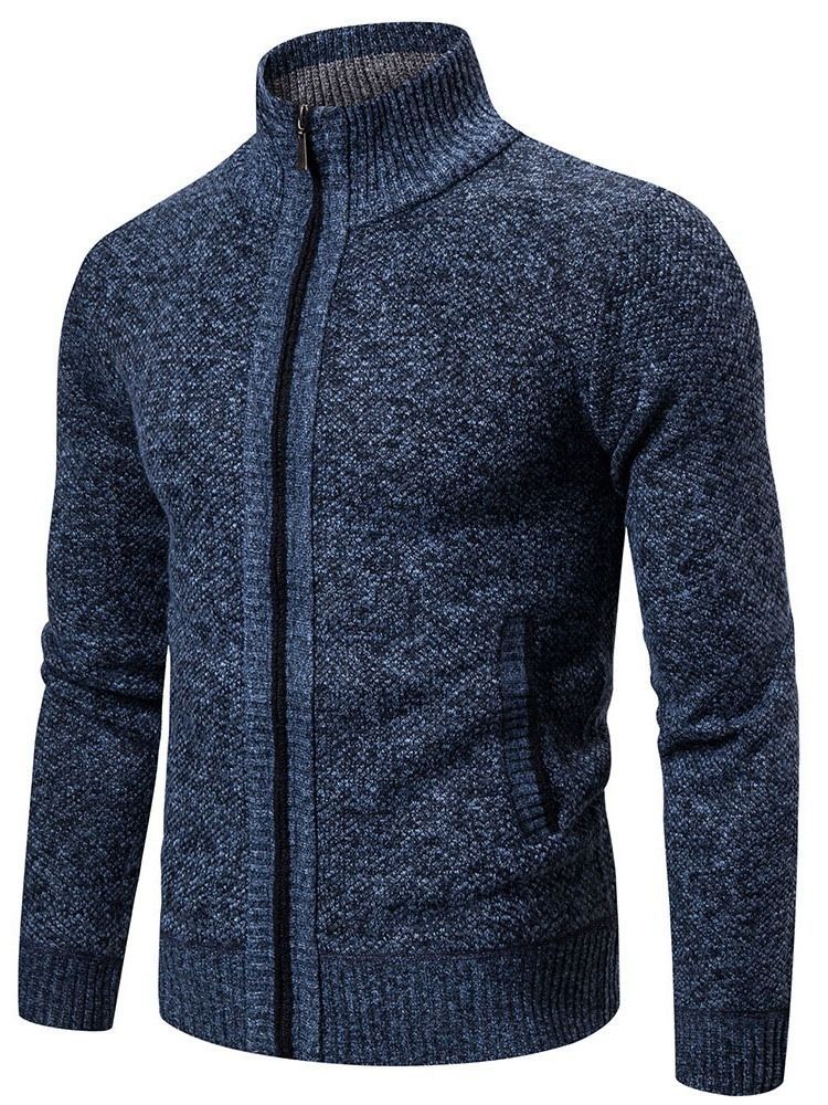 Pull D'automne Mince Standard À Blocs De Couleurs Pour Hommes