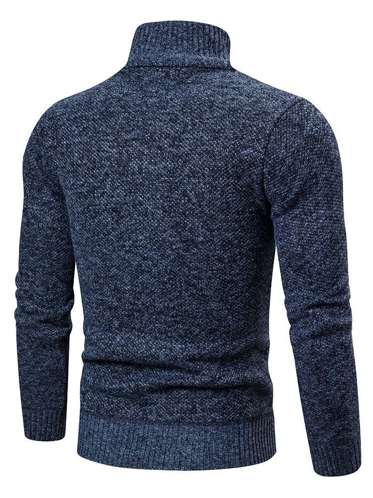 Pull D'automne Mince Standard À Blocs De Couleurs Pour Hommes