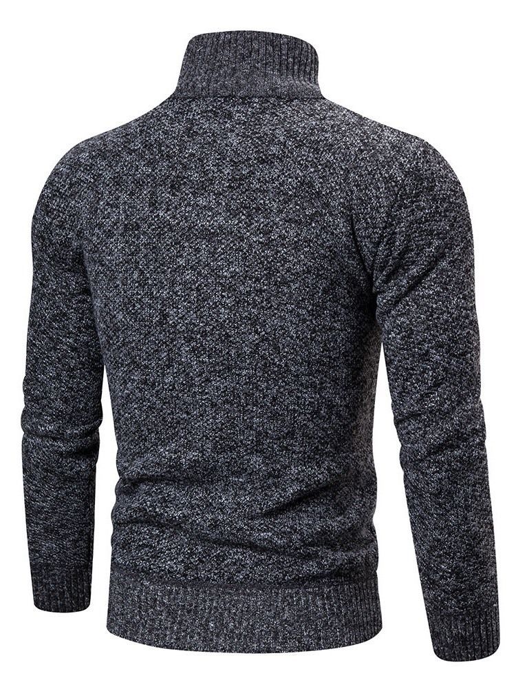 Pull D'automne Mince Standard À Blocs De Couleurs Pour Hommes