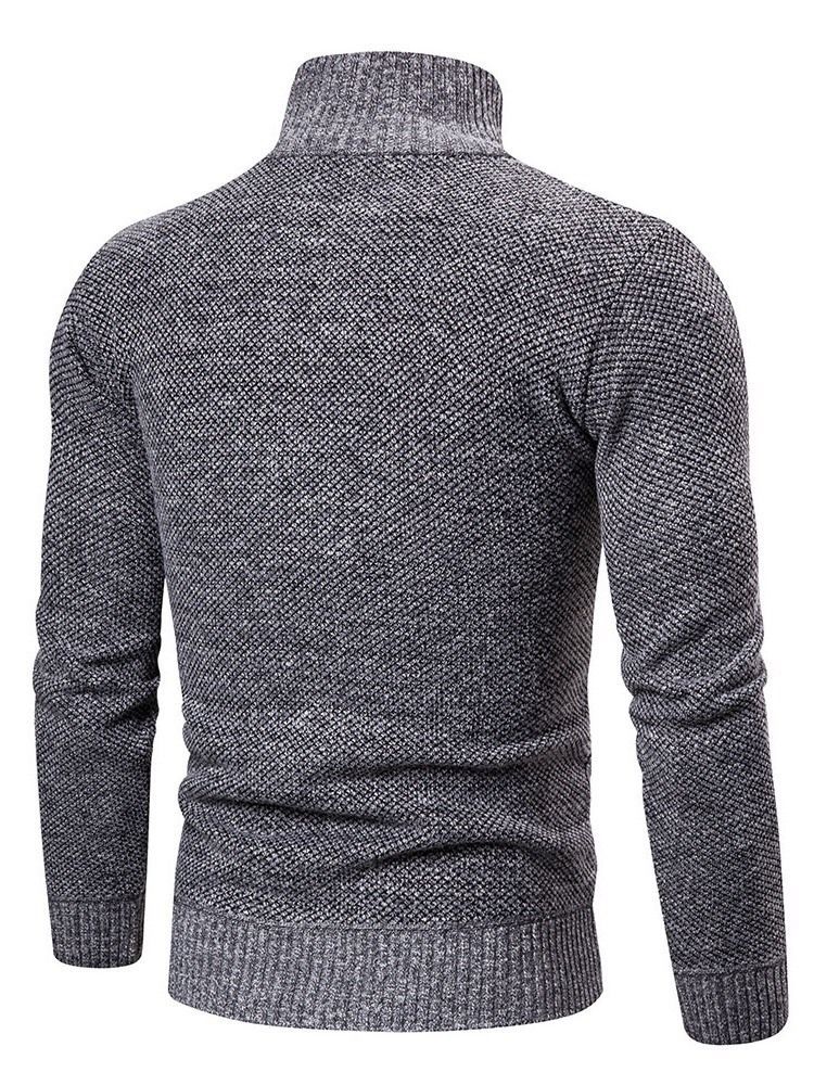 Pull D'automne Mince Standard À Blocs De Couleurs Pour Hommes