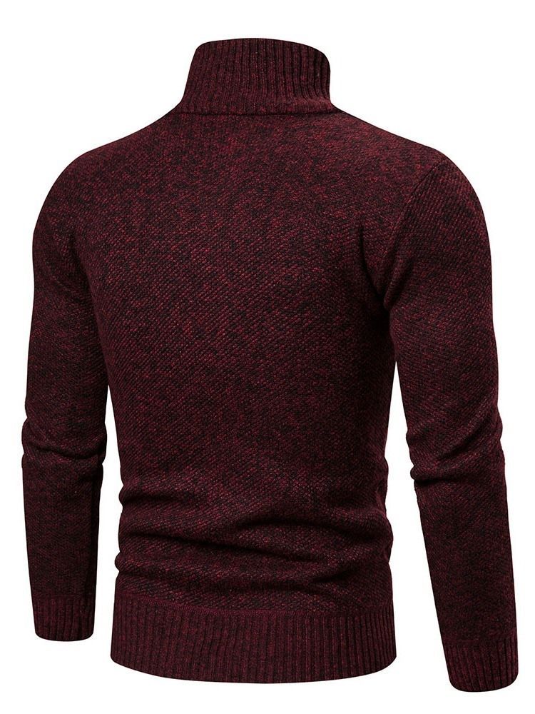 Pull D'automne Mince Standard À Blocs De Couleurs Pour Hommes