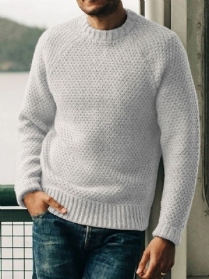 Pull D'automne Mince Standard Uni Pour Hommes