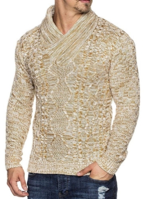 Pull D'automne Slim Patchwork Standard Pour Hommes