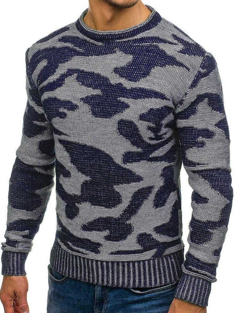 Pull Décontracté À Col Rond Et À Blocs De Couleurs Standard Pour Hommes