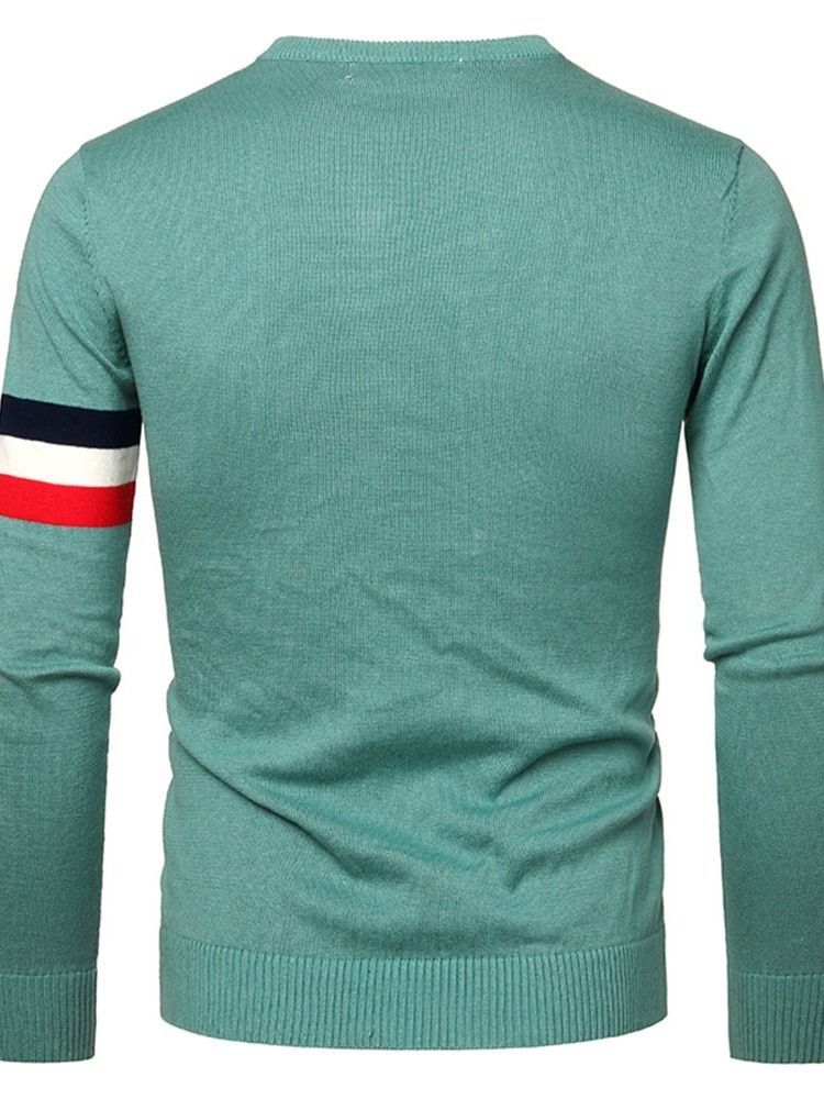 Pull Décontracté À Rayures Standard À Col Rond Pour Hommes