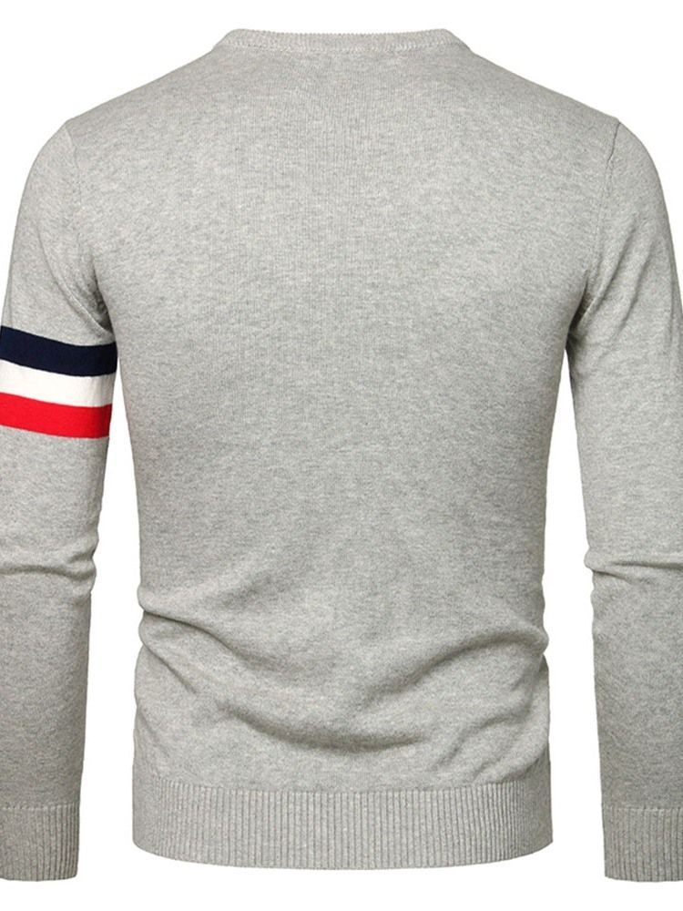 Pull Décontracté À Rayures Standard À Col Rond Pour Hommes