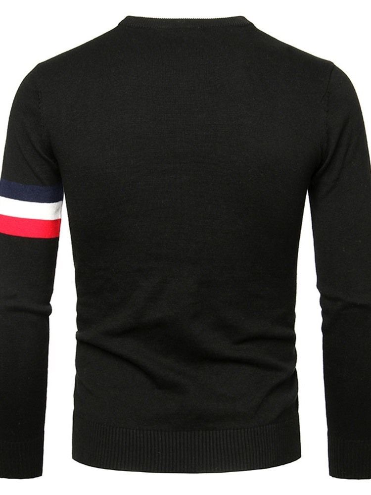 Pull Décontracté À Rayures Standard À Col Rond Pour Hommes