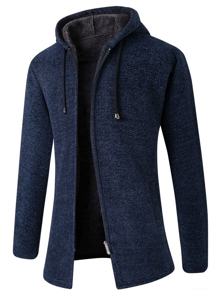 Pull D'hiver À Capuche Standard Uni Pour Hommes