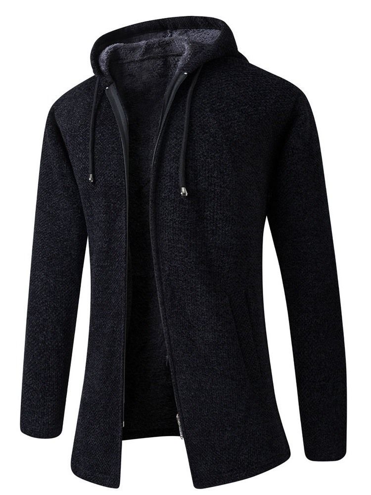 Pull D'hiver À Capuche Standard Uni Pour Hommes