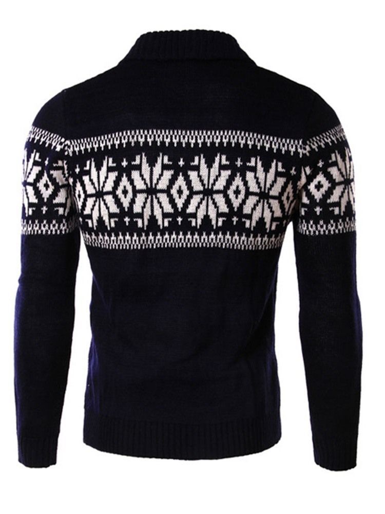 Pull D'hiver Décontracté Géométrique Standard Pour Hommes