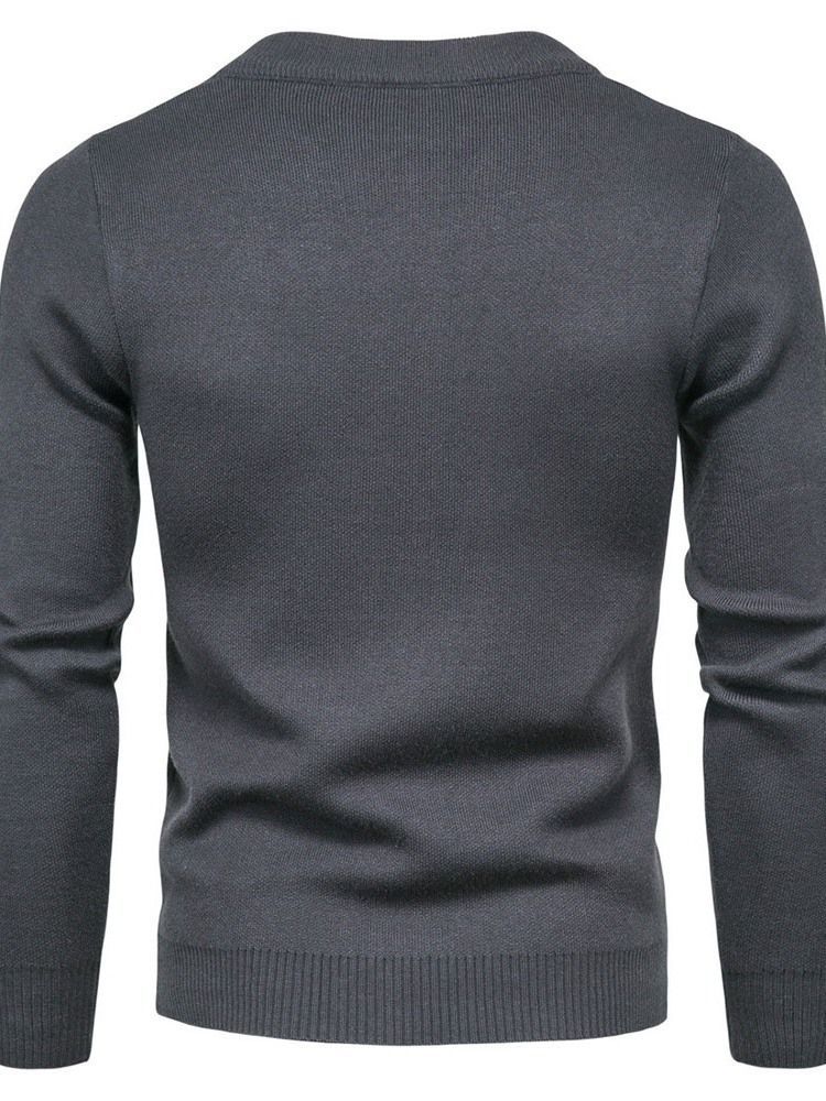 Pull À Glissière D'automne Standard Uni À Col Rond Pour Hommes