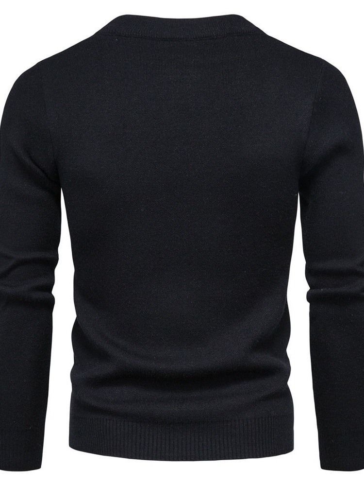 Pull À Glissière D'automne Standard Uni À Col Rond Pour Hommes