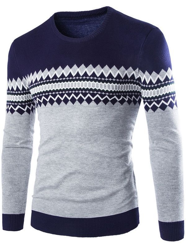 Pull Homme Jacquard Vogue Color Block