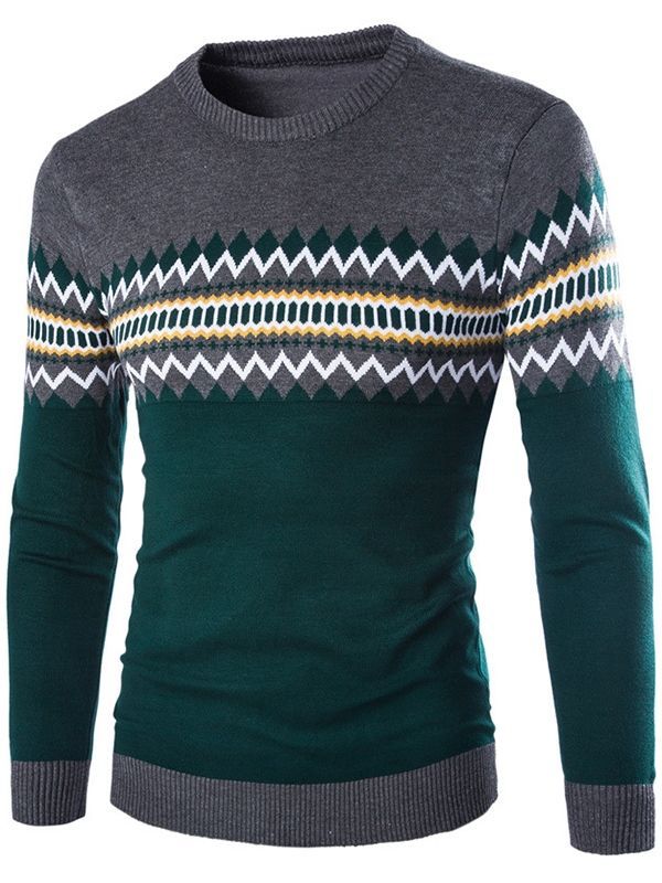 Pull Homme Jacquard Vogue Color Block