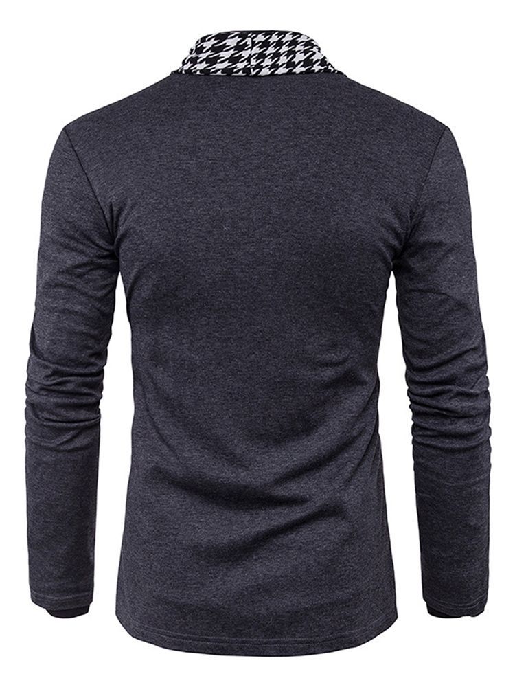 Pull Pour Hommes Standard Pied-de-poule Automne Mince