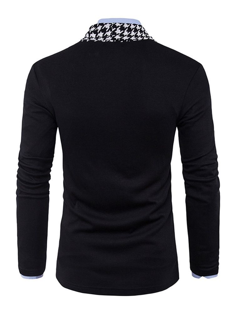 Pull Pour Hommes Standard Pied-de-poule Automne Mince