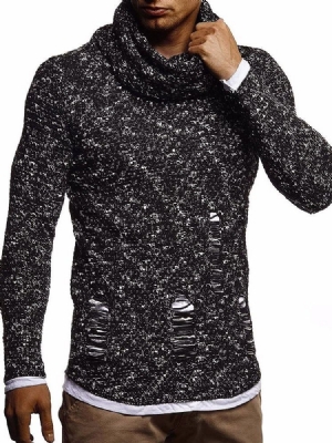 Pull Mince D'automne À Col En Tas Standard Pour Hommes