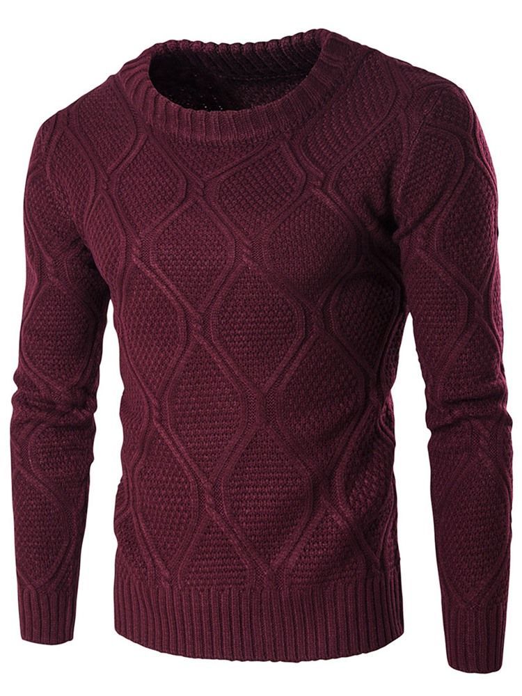 Pull Ras Du Cou Uni En Jacquard Vogue Pour Hommes