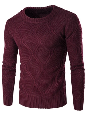 Pull Ras Du Cou Uni En Jacquard Vogue Pour Hommes