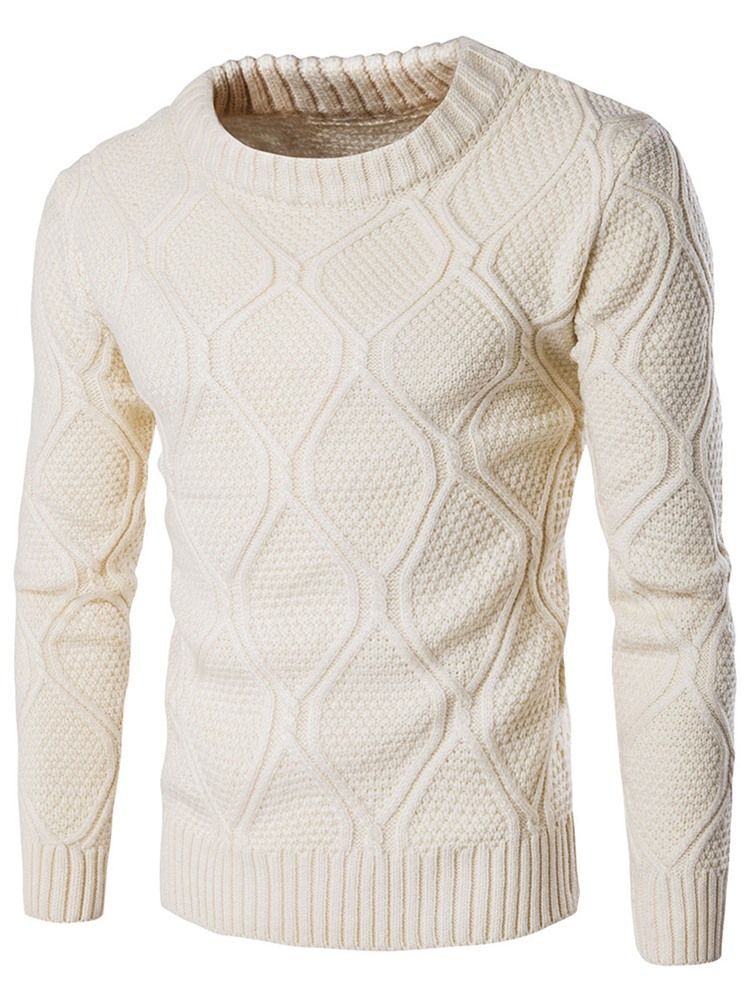 Pull Ras Du Cou Uni En Jacquard Vogue Pour Hommes