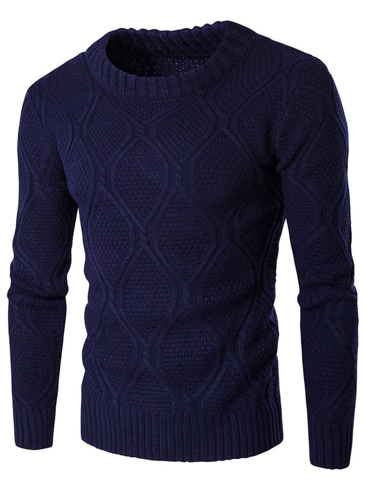 Pull Ras Du Cou Uni En Jacquard Vogue Pour Hommes