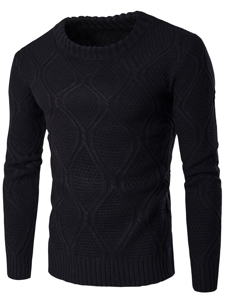 Pull Ras Du Cou Uni En Jacquard Vogue Pour Hommes