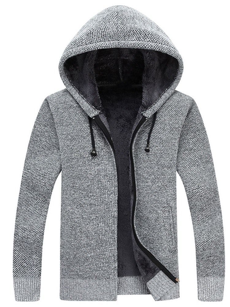 Pull Simple À Capuche Standard Droit Pour Hommes