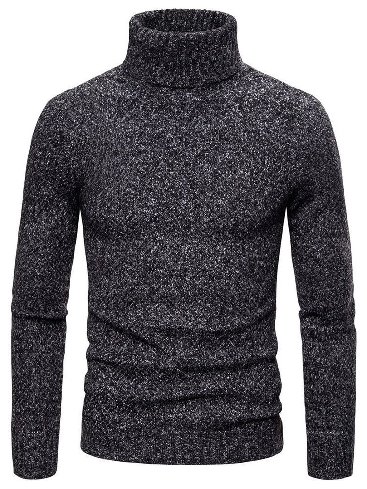 Pull Simple À Col Roulé Standard Pour Hommes