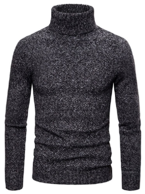 Pull Simple À Col Roulé Standard Pour Hommes