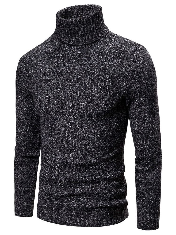 Pull Simple À Col Roulé Standard Pour Hommes