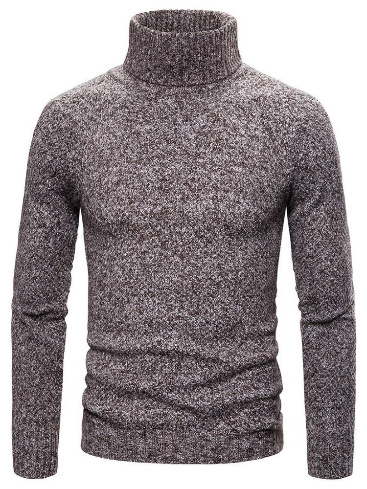 Pull Simple À Col Roulé Standard Pour Hommes