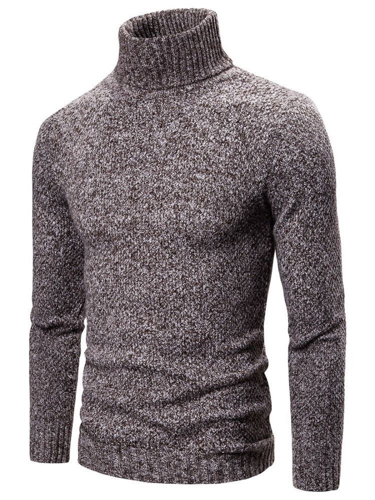 Pull Simple À Col Roulé Standard Pour Hommes